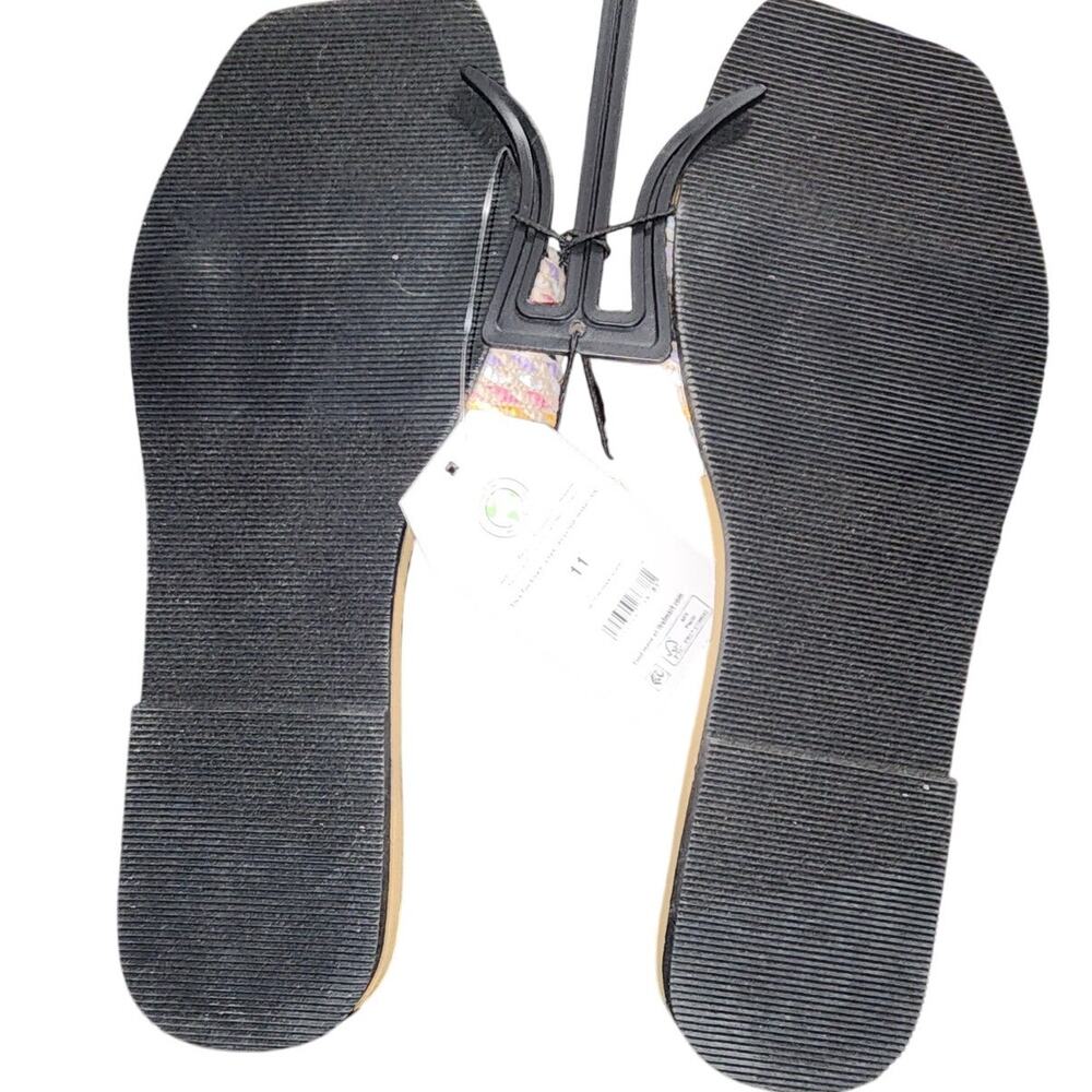 Time and Tru Multicolored Woven Slip On Slide Sandals Shoes Size 9 - Picture 5 of 7